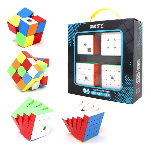 Cubo Mágico Kit Box 2x2 3x3 4x4 5x5 Moyu Meilong Presente