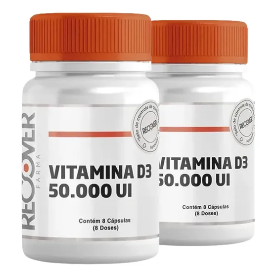 Vitamina D3 50.000ui Recover Farma 16 Cápsulas Sem Sabor