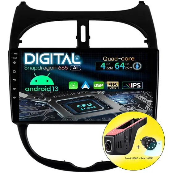 Radio Pantalla Android Peugeot 206