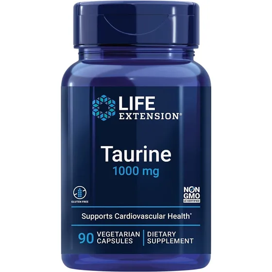 Taurine Taurina 1000mg 90 caps - Life Extension sem sabor