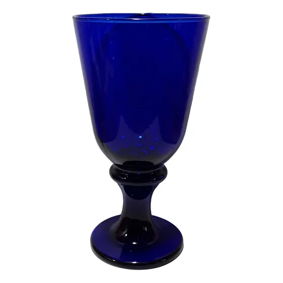Copa Tipo Caliz En Vidrio Azul Cobalto