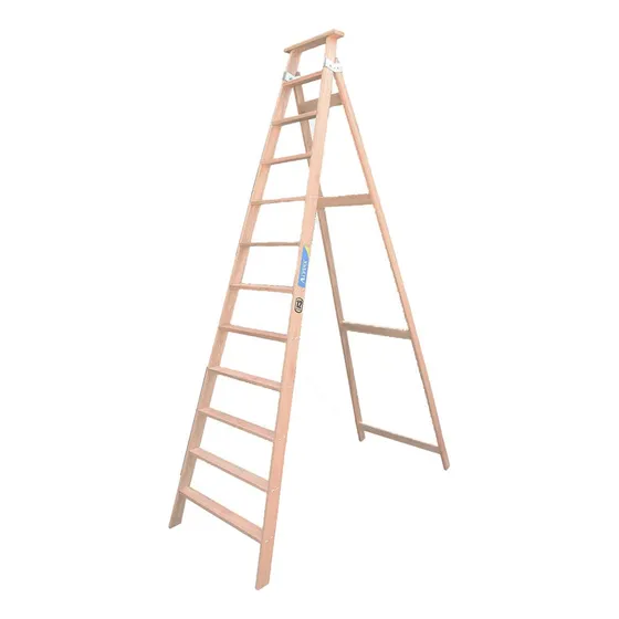 Escalera Familiar De Madera 12 Escalones Alpina ESF12 Color Marrón Claro