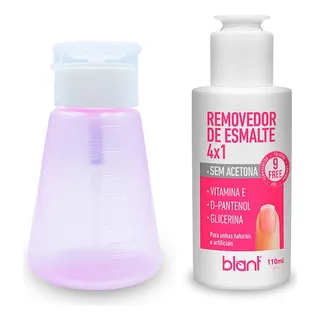 Kit Removedor Sem Acetona 4x1 Blant + Porta Acetona 180ml Kit Removedor Sem Acetona 4x1 Blant + Porta Acetona 180ml