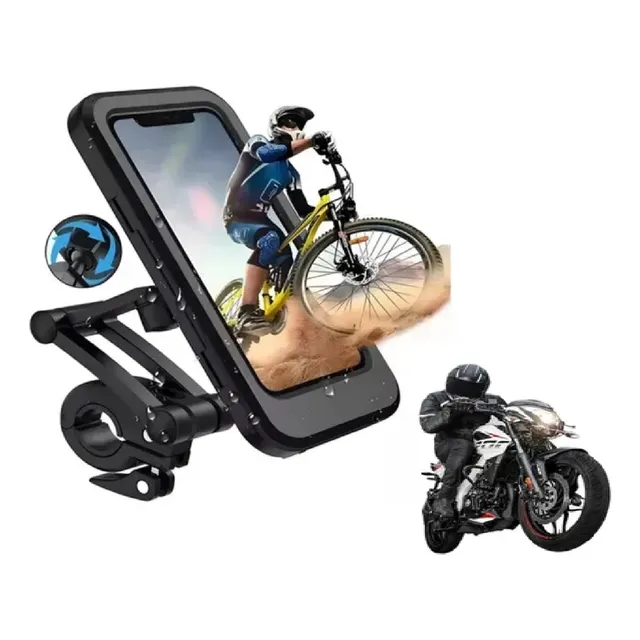 Soporte Holder Base Portacelular Impermeable Moto 180°