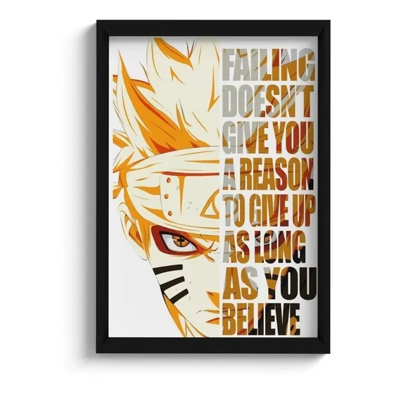 Quadro Anime Uzumaki Naruto C/ Moldura E Vidro A5