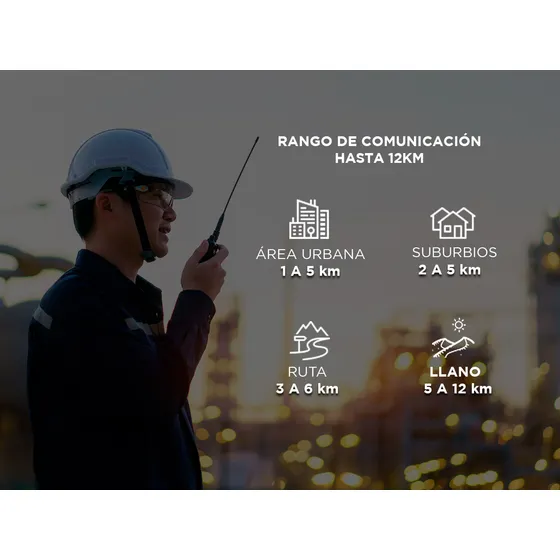 Handy Gadnic Wk1000us Bi-banda Vhf/uhf 10w Recargable Hasta 12km Manos Libres y Accesorios