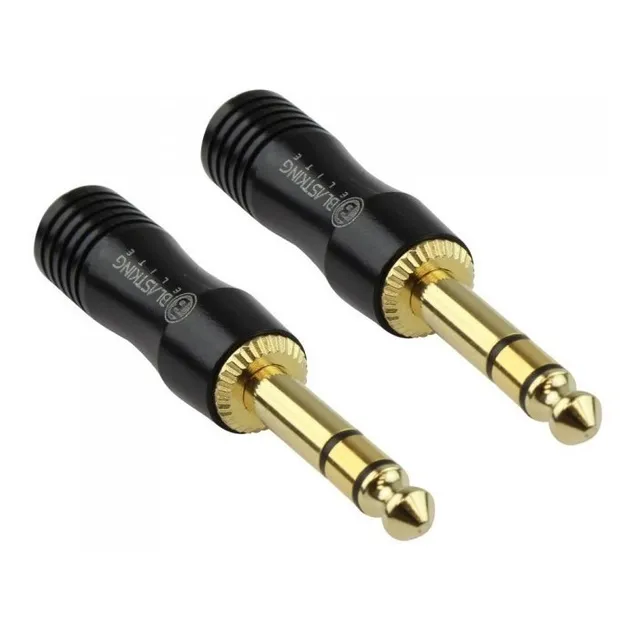 Plug 1/4 ((6.5mm)) Stereo Metal Blister X2