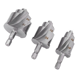 Broca Elevadora Ppr, 3 Brocas, Vástago Hexagonal Escalonado Broca Elevadora Ppr, 3 Brocas, Vástago Hexagonal Escalonado