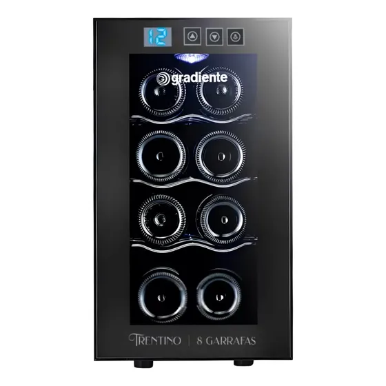 Adega de Vinhos Gradiente 8 garrafas Display Digital Uma Porta PGAD080 127/220V