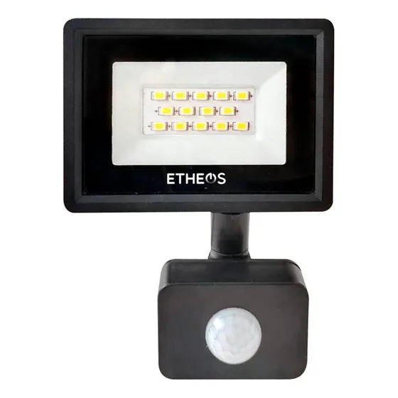 Reflector Led Con Sensor De Mov. - Etheos - 10w - Luz Cálida Color de la carcasa Negro