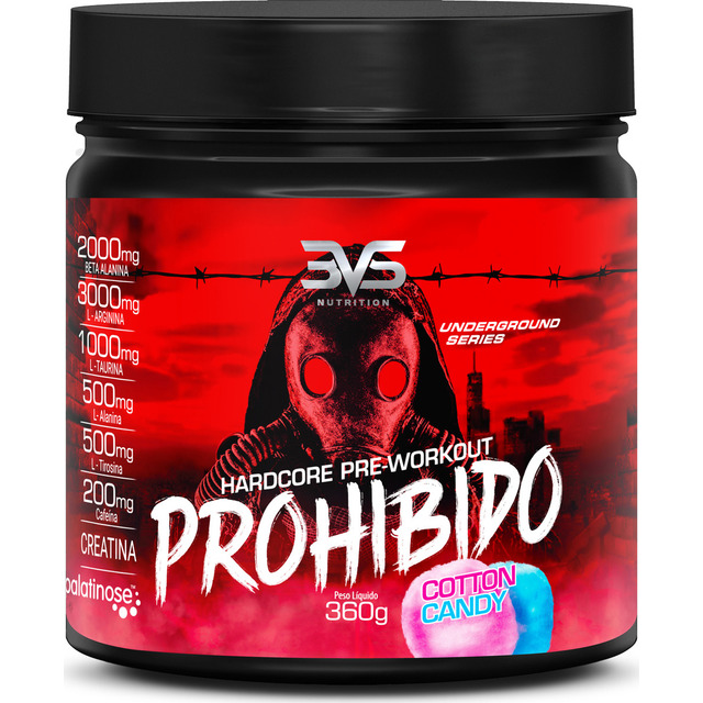 Pré Treino Prohibido 360g - Sabor: Cotton Candy - Fórmula Exclusiva Com 8 Ingredientes Con... Pré Treino Prohibido 360g - Sabor: Cotton Candy - Fórmula Exclusiva Com 8 Ingredientes Con...