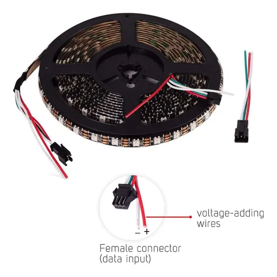 Cinta Tira Led Ws2812b 60led/m Direccionables 5v De 5 Metros
