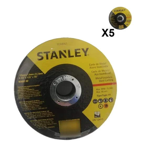 Disco Corte 4 1/2 Pack De 5 Unidades