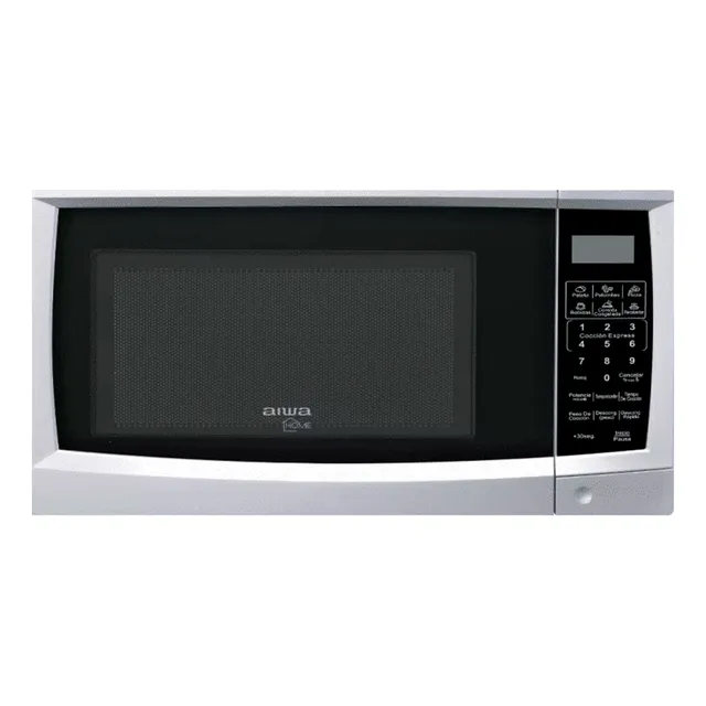 Microondas Aiwa Puerta Negra Acero Inoxidable 20lts