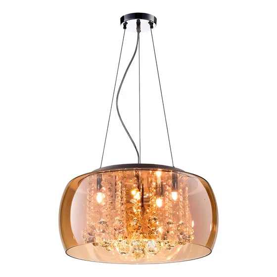 Luminária Pendente Plafon Cristal Soho Bella 50x20cm Âmbar Cor Âmbar Voltagem 110v/220v (bivolt