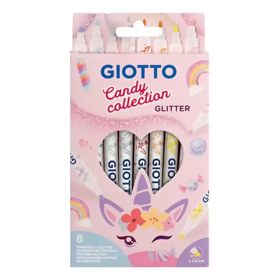 Set Marcadores Giotto Glitter Candy Collection con 8 Colores para Papel
