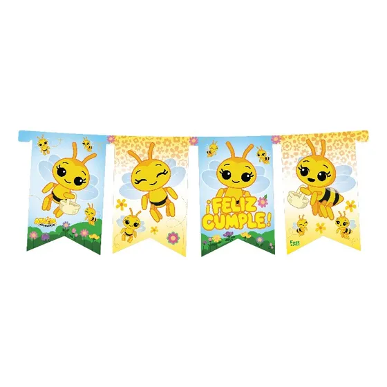 Banderín Feliz Cumpleaños - Abejita Chiquitita Color Amarillo