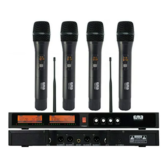 Sistema De Micrófono Inalámbrico Emb Canales Uhf Con 4 Micró