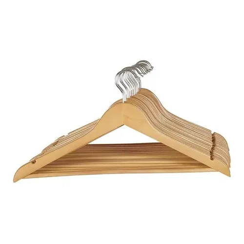 Set 12 Perchas De Madera Super Resistentes Alta Calidad