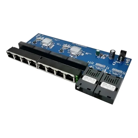Placa Metro Switch Conversor Mídia Fibra Óptica 2sfp 8rj45