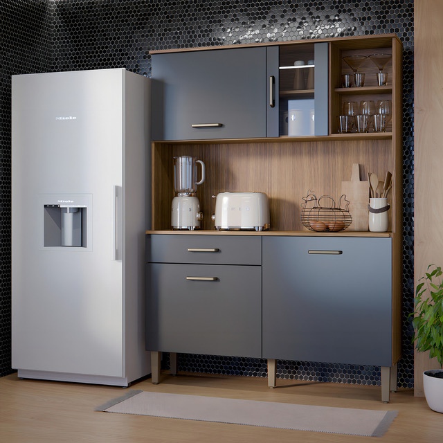 Kit Armário De Cozinha Viena Completa Compacto Com Balcão Multiuso Gaveta E Porta Cor Mel ... Kit Armário De Cozinha Viena Completa Compacto Com Balcão Multiuso Gaveta E Porta Cor Mel ...