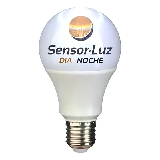 Lampara Led 11w Sensor Dia Noche Fotocelula Calido
