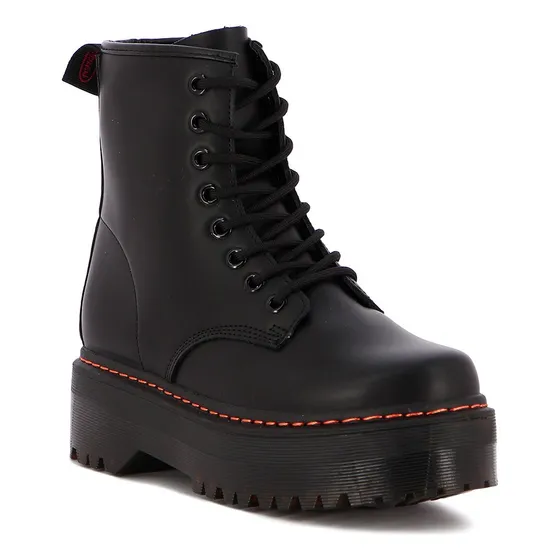 Darknes Bota Dama C/plataforma Acordonada - Negro