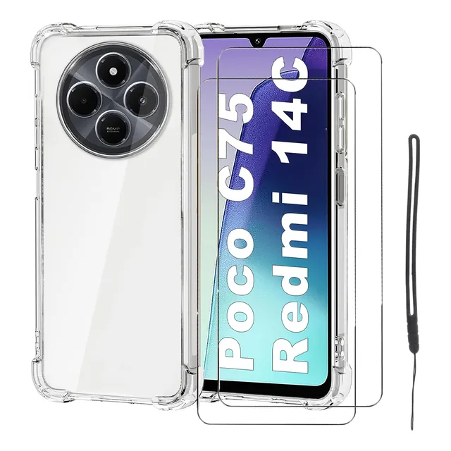 Funda Para Xiaomi Poco C75 4g / Redmi 14c 4g Case + 2mica