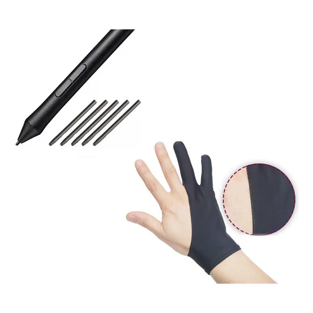 Pack 5 Puntas Repuesto De Lapiz Wacom Pen Nibs + Guante