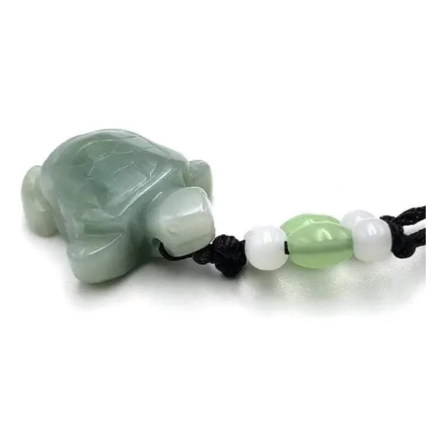 Collar De Jade Tallado Manual Tortuga Ak