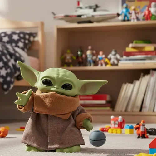 Peluche De Baby Yoda 28 Cm De Star Wars The Mandalorian – Con Sonidos, Bolsa De Transporte Y Movimiento Por Control Remoto
