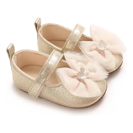 Sapatilha Festa Com Laço Para Bebê Menina Golden 12-18 Months Liso