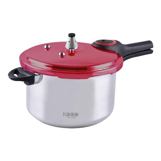 Olla a presión Keep 6 litros 6L Plateado y Rojo - 1 unidad