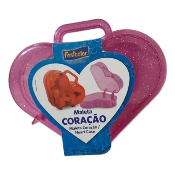 Maleta Acrilica Coração E Carruagem E Personalizad C/2 Unida