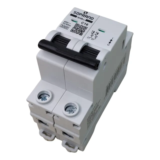 Disjuntor Bipolar Duplo 10a, 16a,20a, 25a, 32a,40a, 50a, 63a