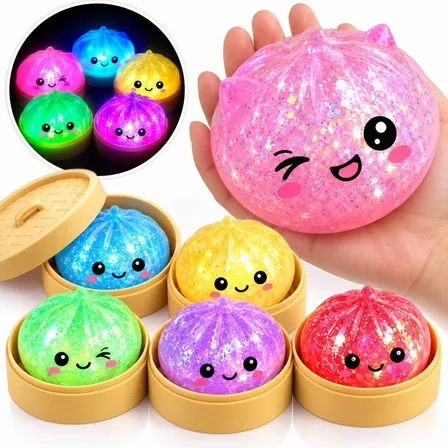 Squishy Grande Com Led Colorido E Glitter Cor Surpresa