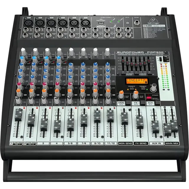 Consola Potenciada Behringer Pmp500 12 Canales 500w Efecto