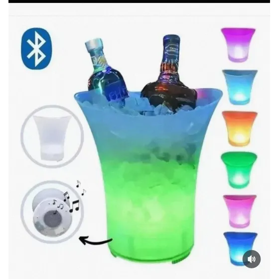 Hielera O Tobo Cervecero Con Luces Y Corneta Bluetooth