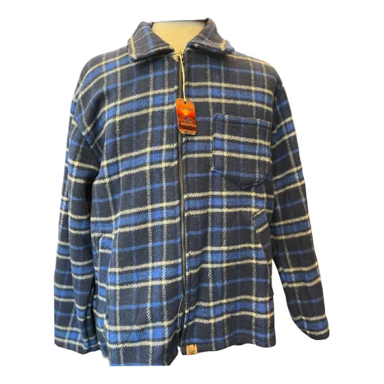 Campera Tartan 100% Lana Hombre Con Cierre