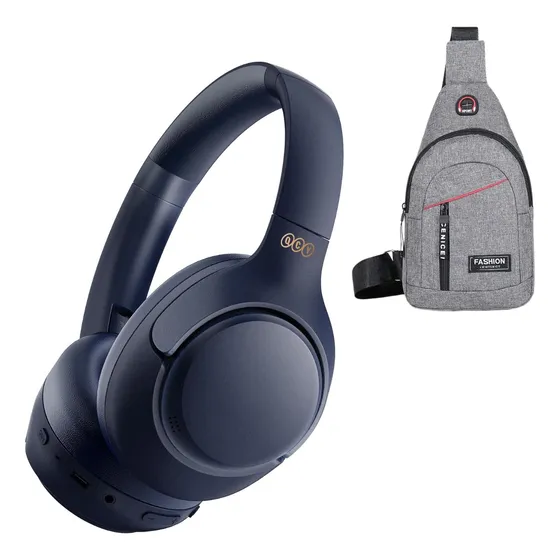 Audífono Inalámbrico Qcy H3 Anc Azul Hi-res 60h + Morral