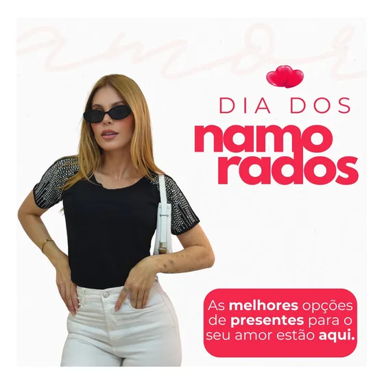 Camiseta Blusa Feminina Casual Com Brilho Em Tecido Premium