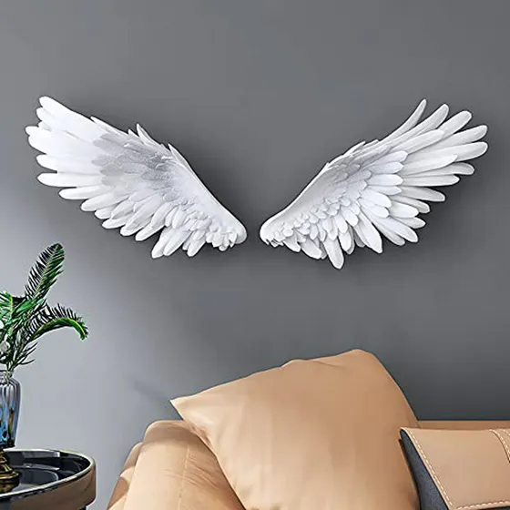 Decoración Pared Alas De Ángel 3d Grande - Escultura Blanca