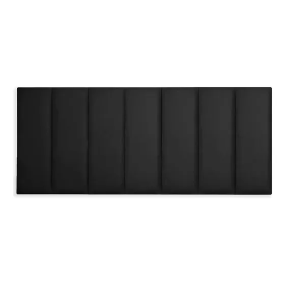 Cabeceira Modulada Adesiva Estofada Casal Kit Com 7 Peças Cor Preto Courino