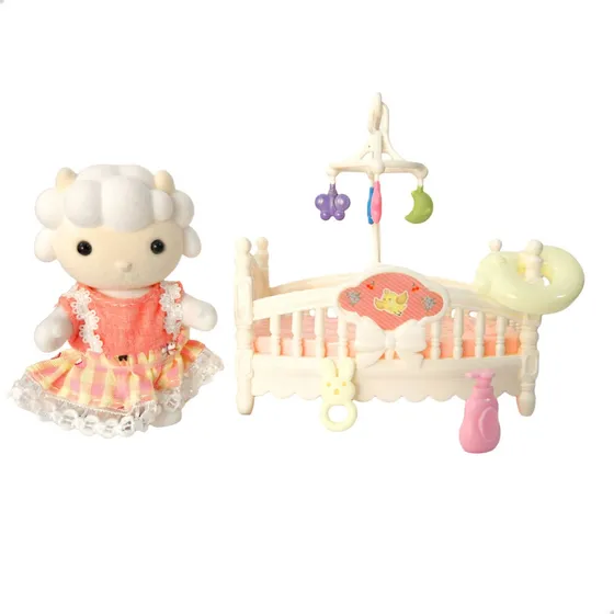 Casinha Feliz Mini Miniaturas Ovelhinha Tipo Sylvanian Cor Berço