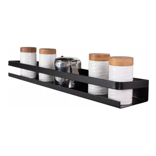 Prateleira De UtensĂlios Tempero Cozinha Preto Fosco 60cm Prateleira De UtensĂlios Tempero Cozinha Preto Fosco 60cm