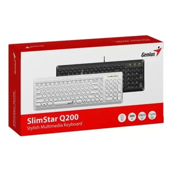 Teclado Genius Rs2, Slimstar Q200,sp,white,usb Of