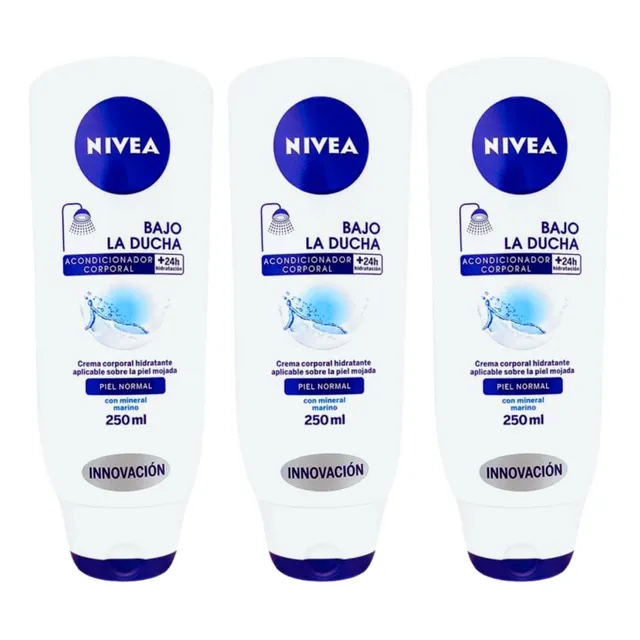 Kit 3 Pzas Crema Corporal Nivea Bajo La Ducha 24 Hr 250ml