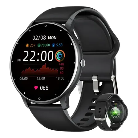 Relógio Inteligente Homens Esporte Smartwatch Impermeável Preto