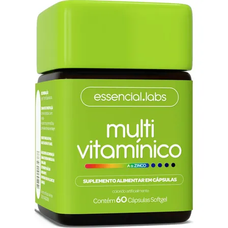 MULTIVITAMINICO de A a ZINCO - Polivitamínico com Fórmula Avançada e Concentrada - 60 cápsulas Softgel