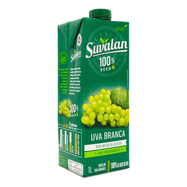 Suco De Uva Branca Suvalan 100% Suco Saboroso Sem Açúcar 1 L